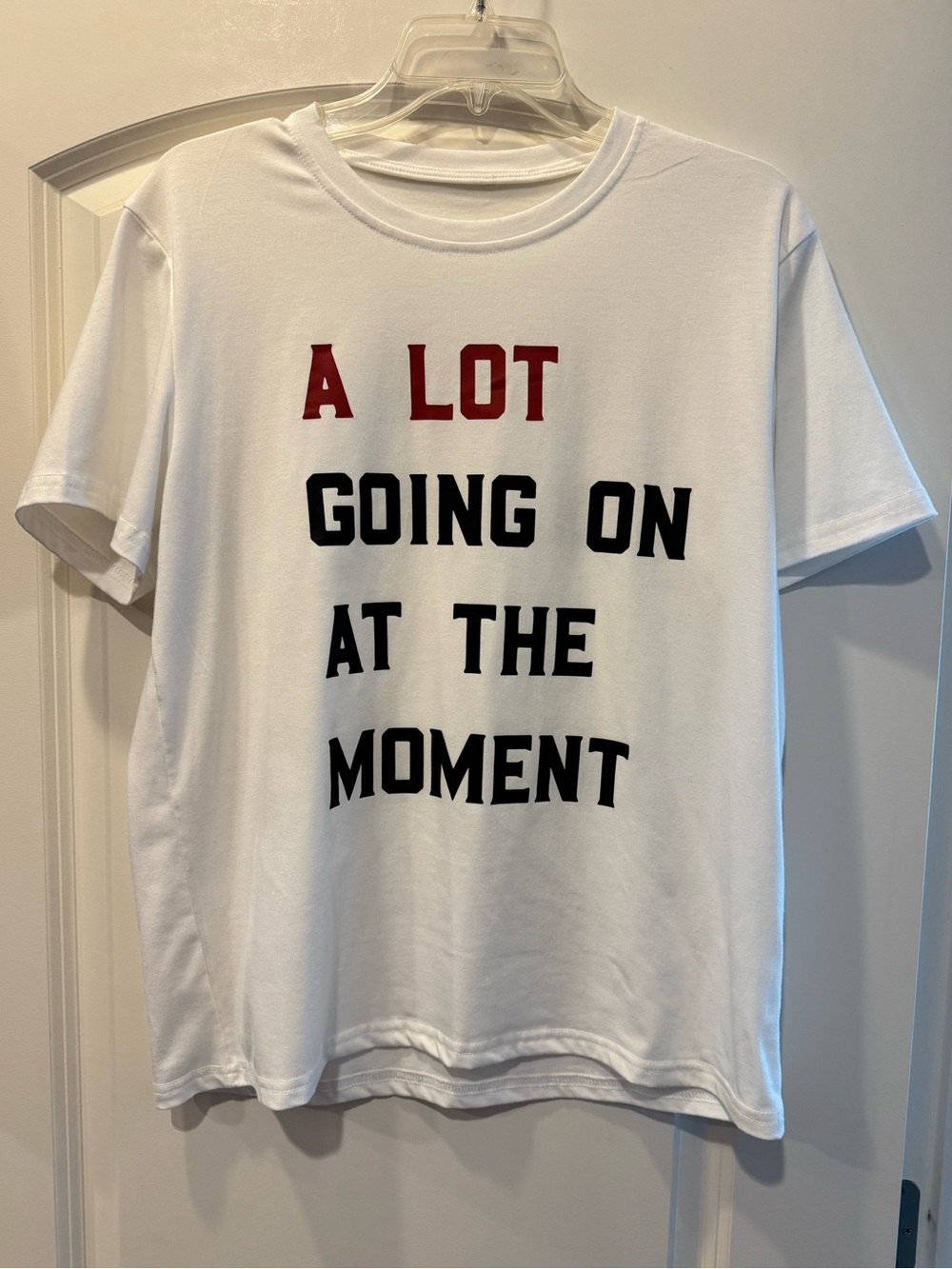 Taylor Swift - White Graphic Tee "A LOT Going On At The Moment" - EUC